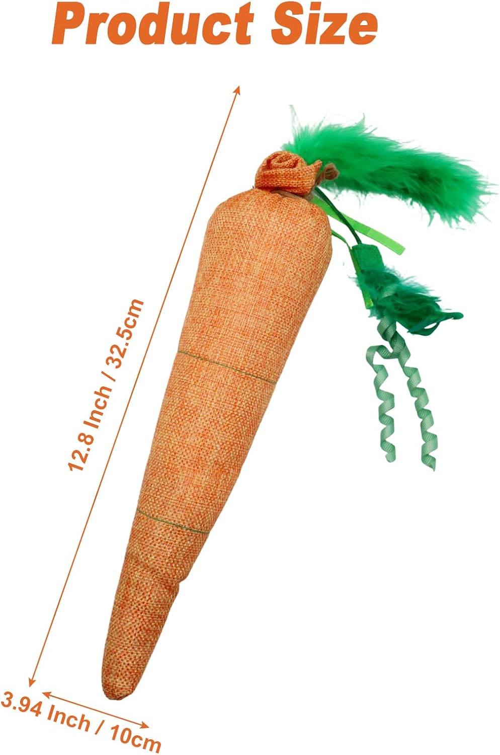 1Pack 12.8-Inch Carrot Cat Toy & Catnip Kicker Toy