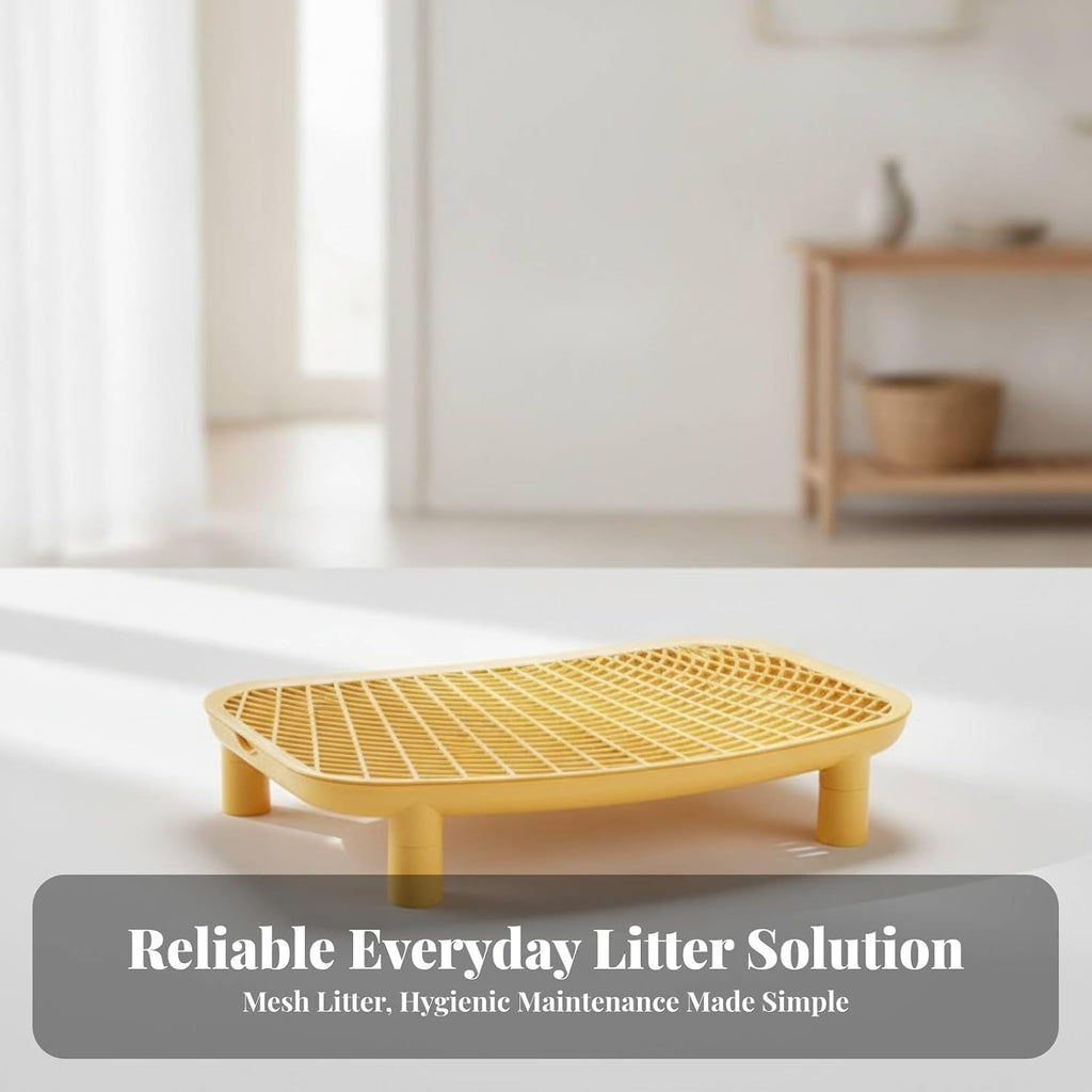 Easy-to-Clean Feline Litter Mat, Yellow