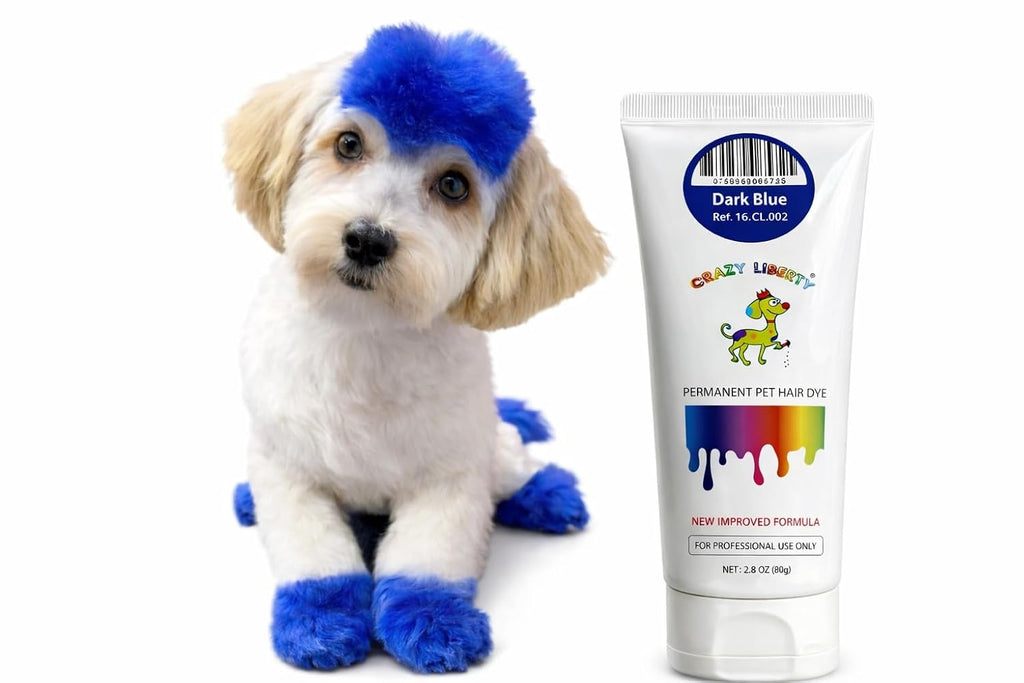 Crazy Liberty Permanent Pet Hair Dye for Dogs and Horses (Dark Blue) - Professional Grooming Color Gel, For Creative Gro