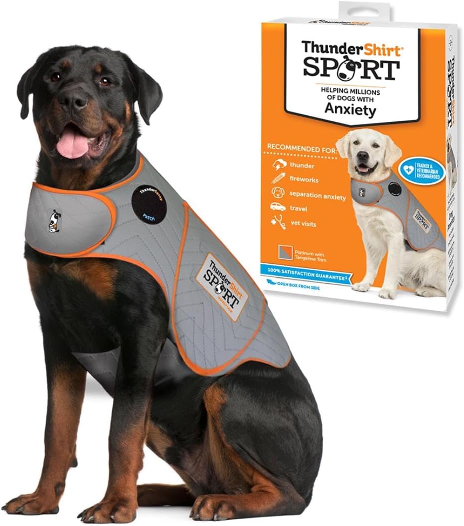 ThunderShirt for Dogs Calming Anxiety Vest, Large, Platinum Sport