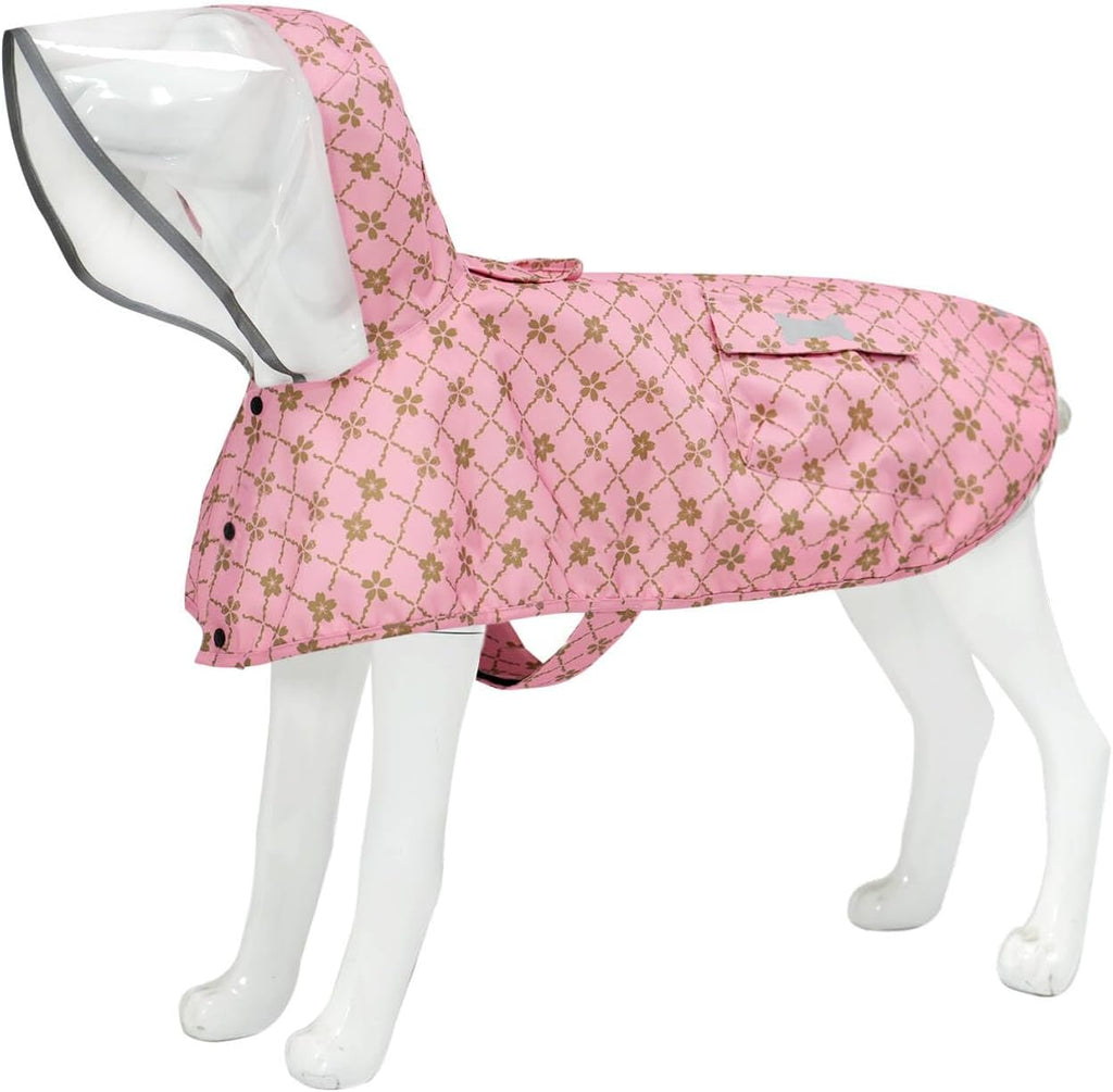 Waterproof Dog Raincoat, Adjustable Reflective Lightweight Pet Rain Clothes with Poncho Hood (Medium, Yellow)