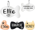 Cat ID Tag Personalized Pet Tags, Durable Stainless Steel Small Pet Mini Dog Cat Tag Lightweight - Fish Tag in Silver