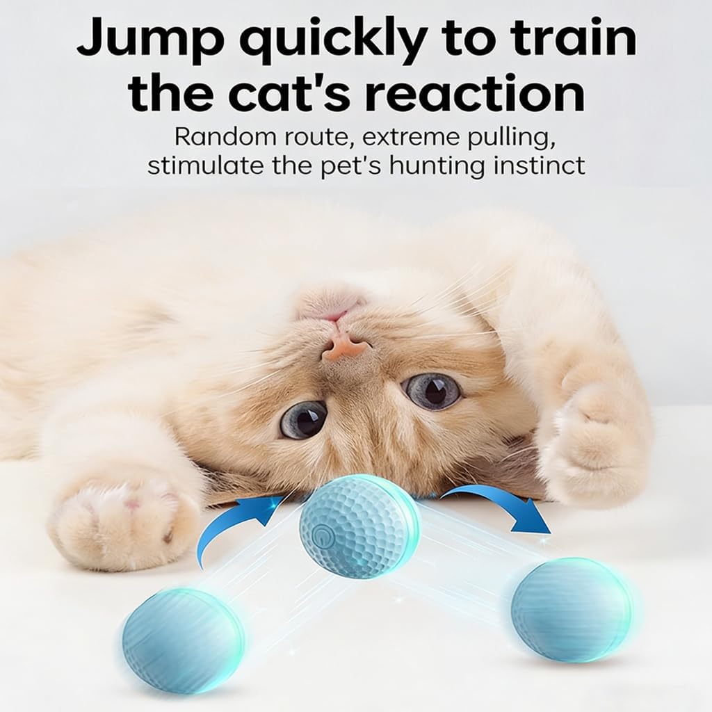 Lightup Cats Toy Ball Automatic Rolling Ball ChewProof Design Pet Teaser Toy