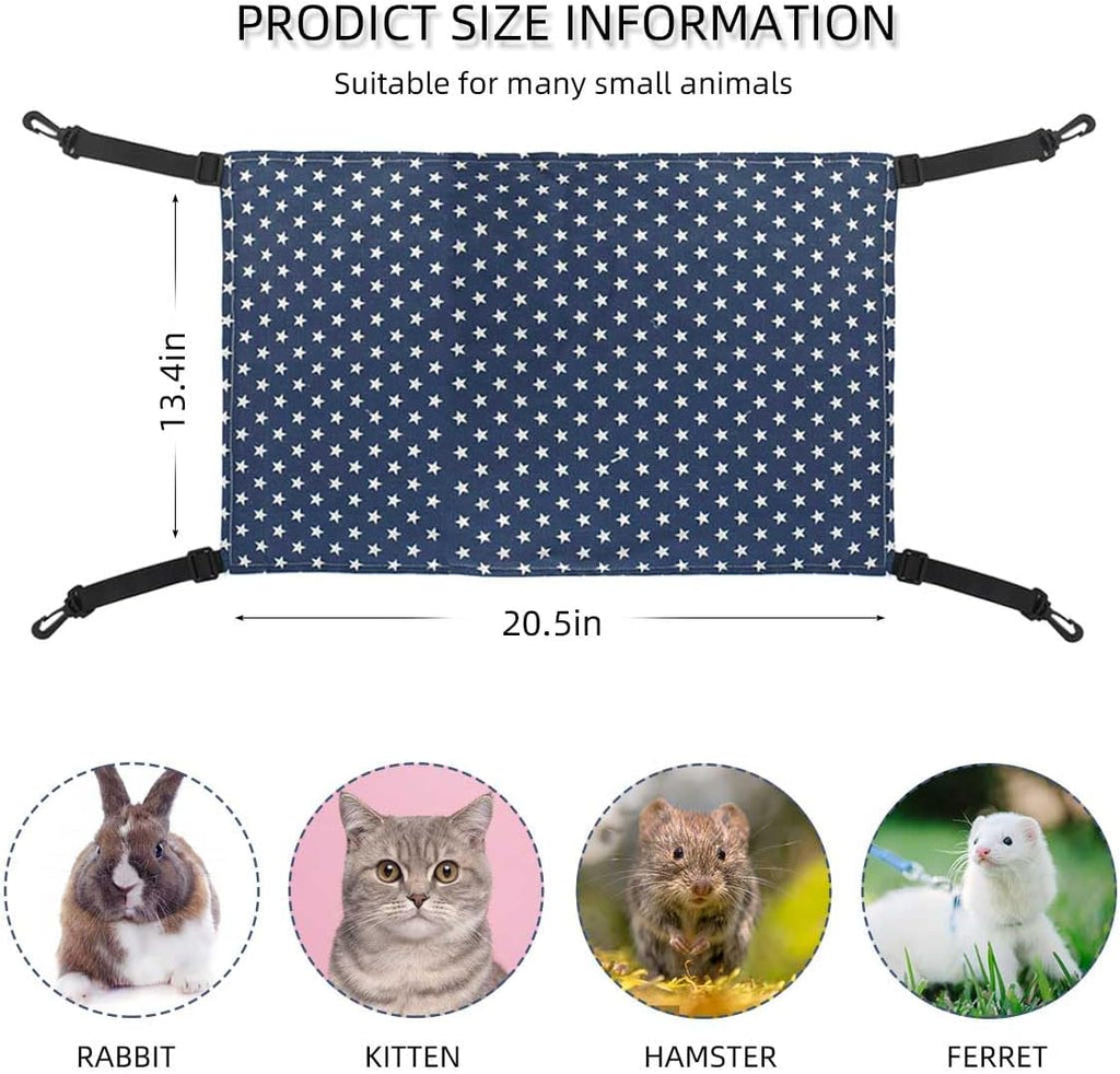Pet Hammock for Cage Reversible Cat Hanging Hammock Soft Hanging Bed for Ferret Kitten Puppy Cats Small Dogs Rabbits Sma