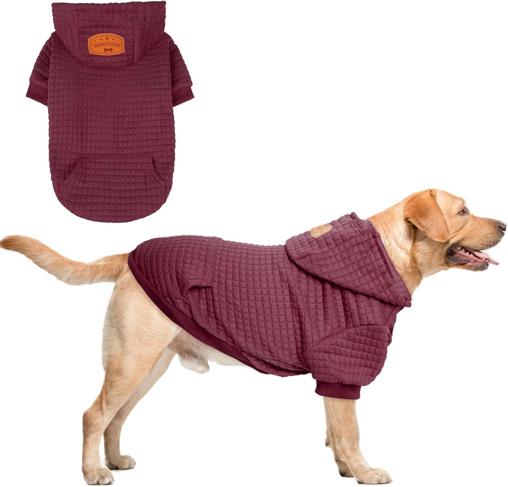 Dog Hoodies Sweater for Medium Dogs, Waffle‑Like Laminated Coat