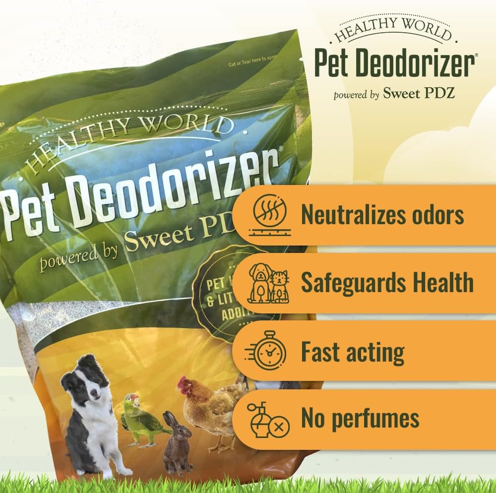 Sweet PDZ - Healthy World Pet Deodorizer - Pet Habitat & Litter Box Additive - 3.5 lbs (Pack of 2)