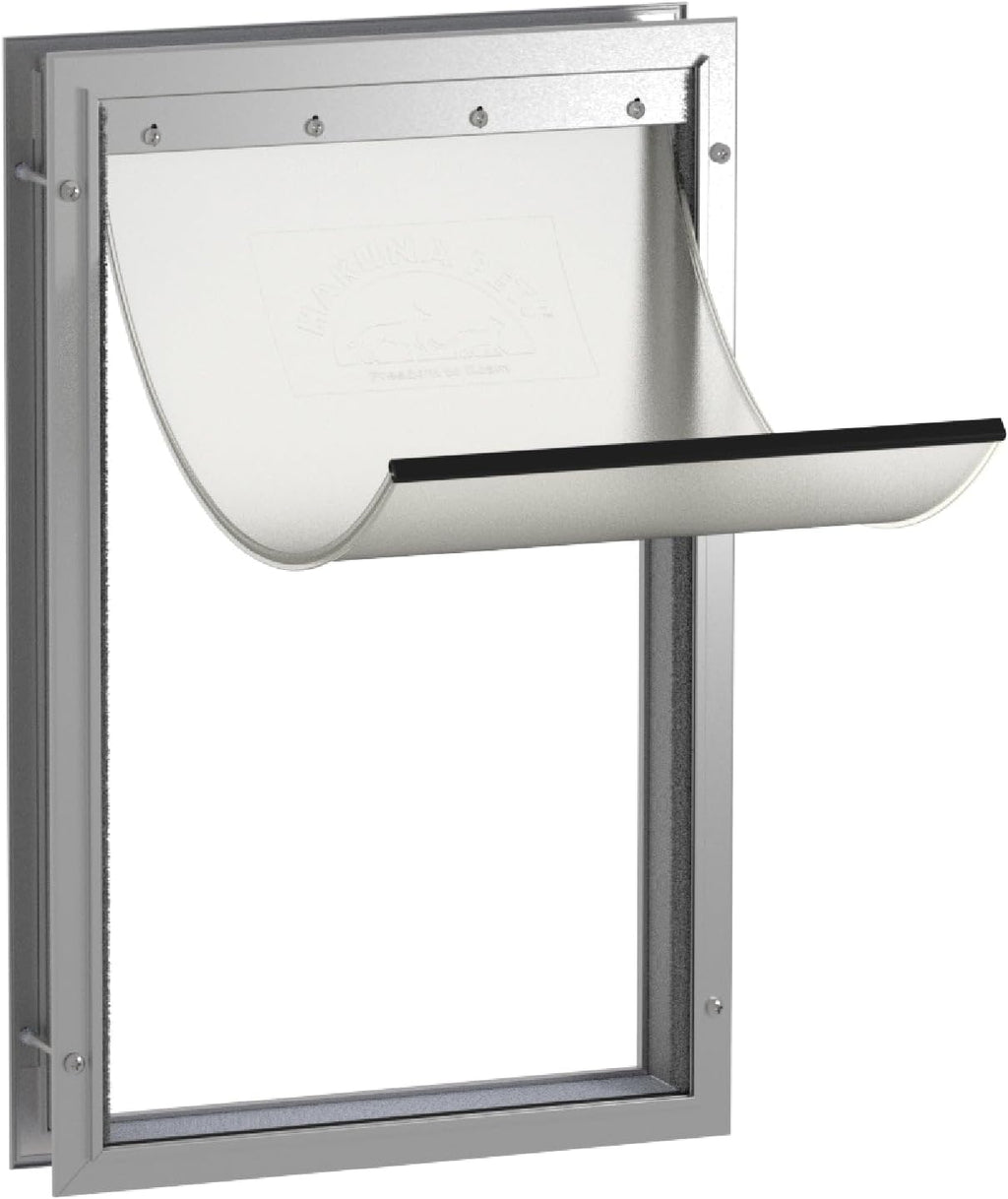 Hakuna Pets Aluminum Dog & Cat Door - 2-Way Lock Pet Door for Wall, Screen