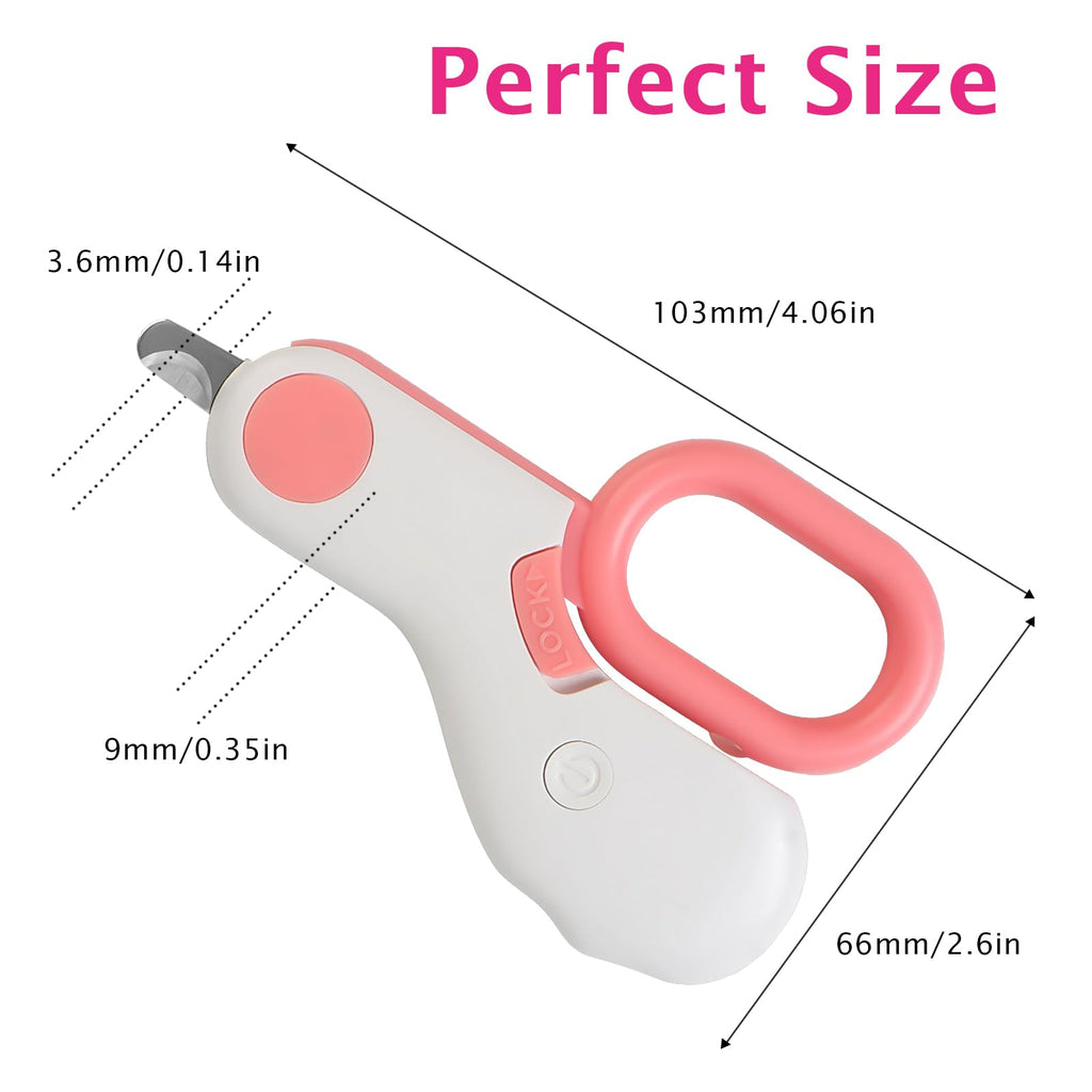 Small Animals Nail Clippers with LED Lights to Avoid Excessive Cutting and Sharp Blades - Professional Claw Trimmer for Tiny Dog Cat Kitten Bunny Rabbit Bird Guinea Pigs Ferret Hamsters (Pink)
