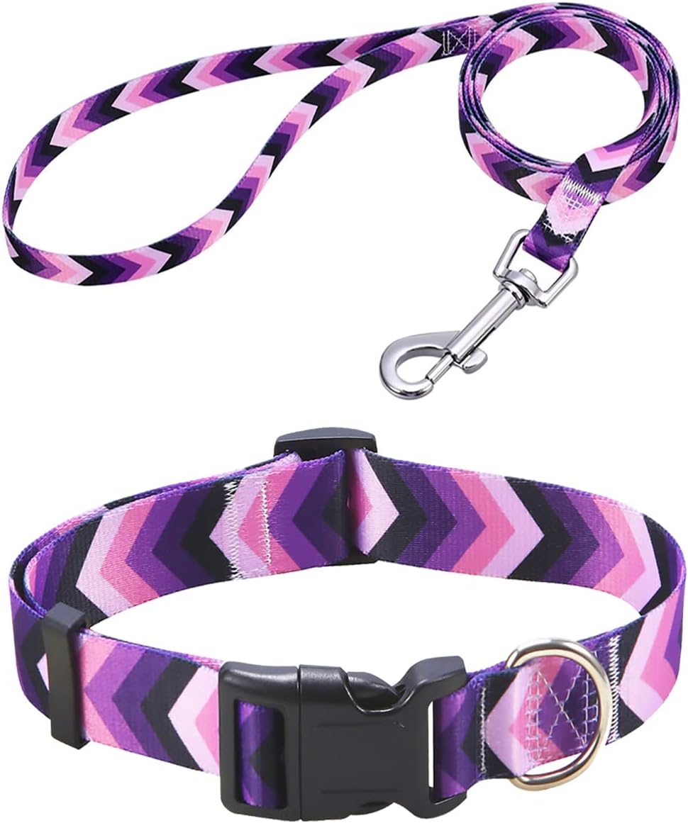 Mihqy Dog Collar for Small Dogs, Fashion Design, Floral Pink,S