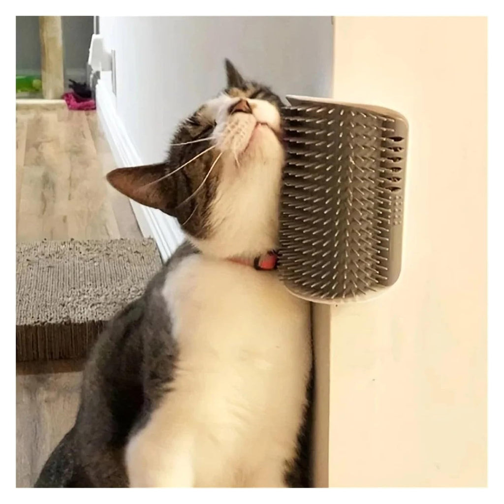 Cat Massage Tool Self-Cleaning Grooming Brush for Cats - Hair Removal(Gray,Large)