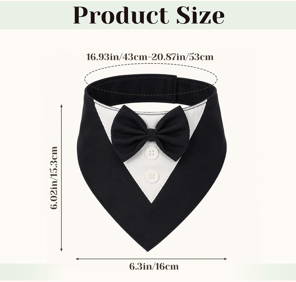 Dog Tuxedo Bandana Wedding Birthday Dog Bow Tie