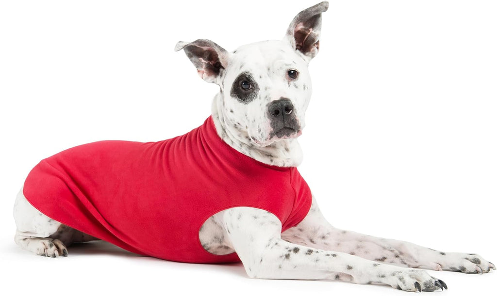 Goldpaw Stretch Fleece Dog Sweater, Red Classic Plaid, Size 8