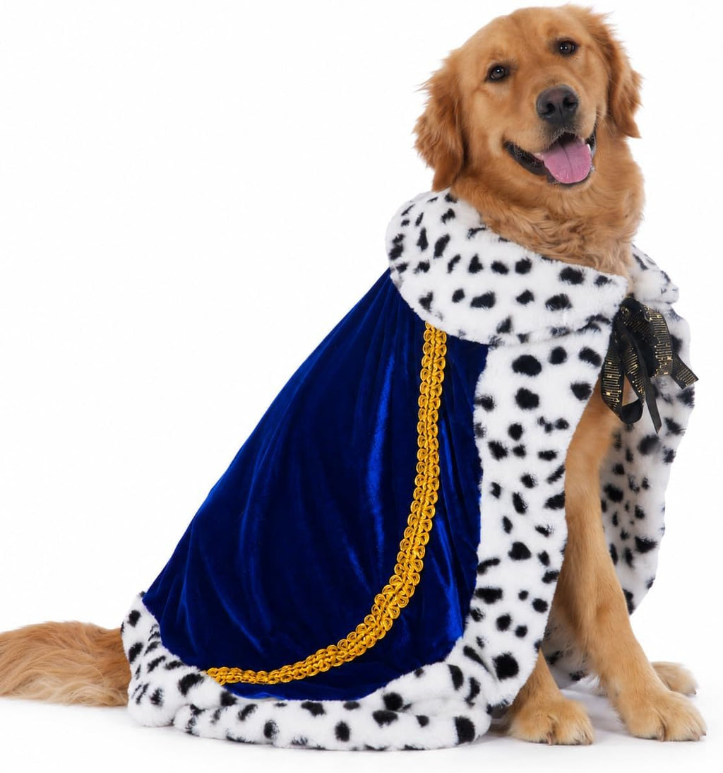 Lovelyshop Royal Velvet Pet Cloak with Fur Trim for Cats & Dogs, Red, S
