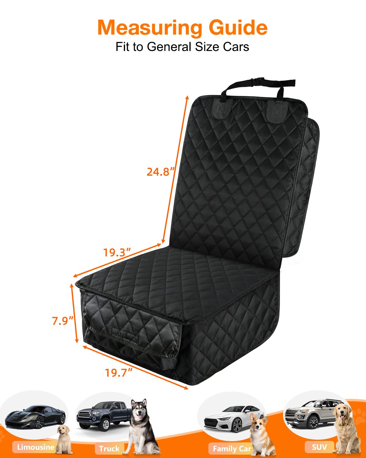 PETICON Waterproof Front Seat Car Cover 2 Pack, Full Protection