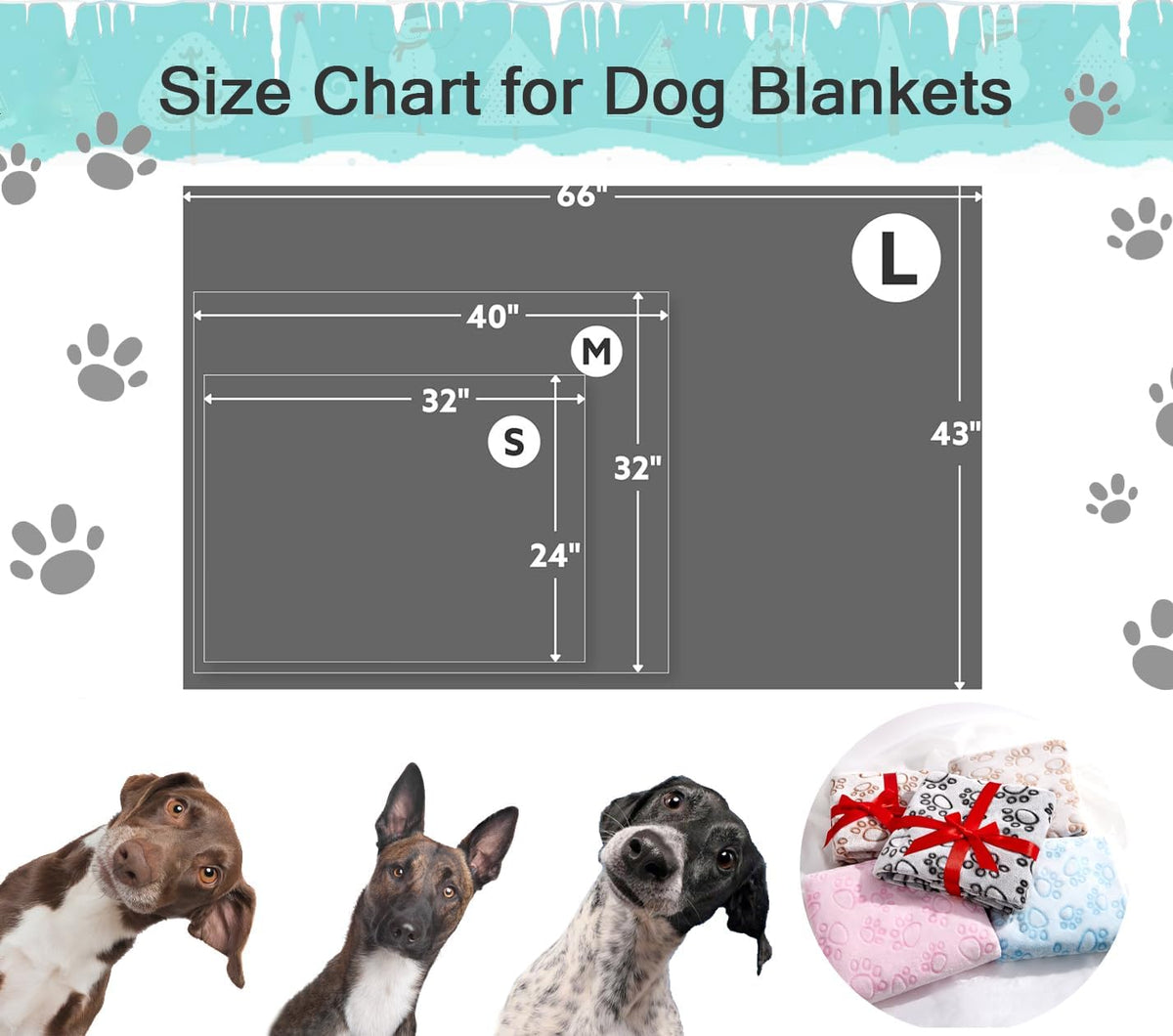 Stuffed® Premium Soft Dog Blanket Washable, 40"x32" Cat Blanket for Indoor Cats Large Medium Small Dog Puppy Essentials 