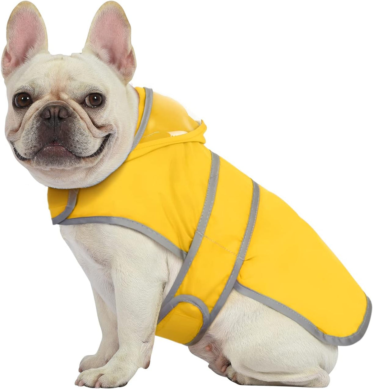 HDE Clear Hooded Dog Raincoat Jacket Poncho with Dog Leash Hole Yellow S
