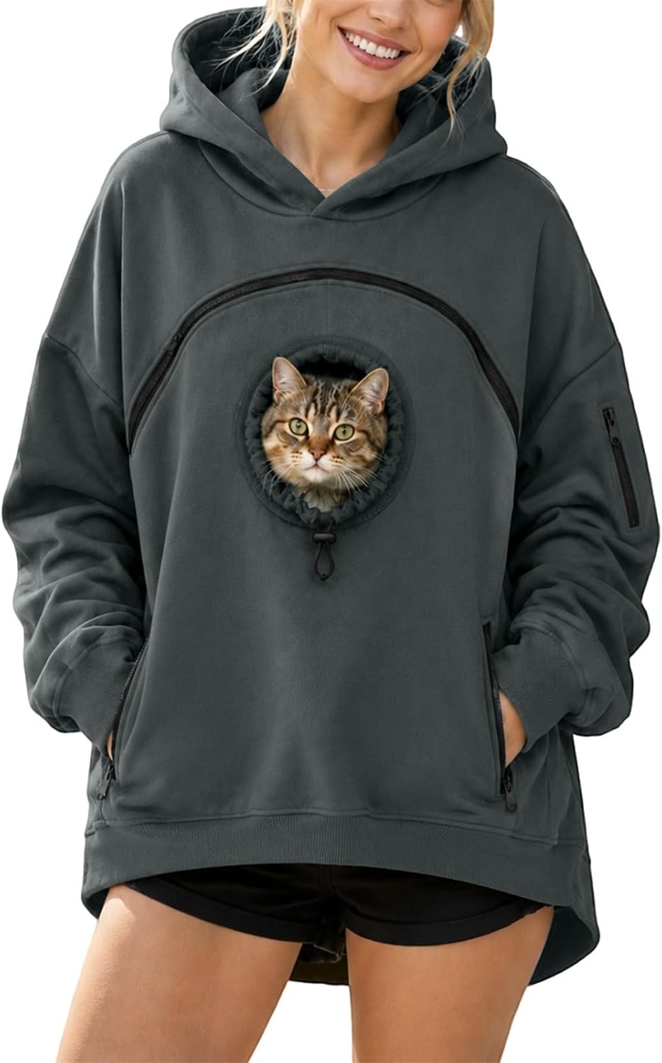 Pet Pouch Hoodie Cat Hoodie with Pouch Pull Pocket for Dogs & Snack Hoodies