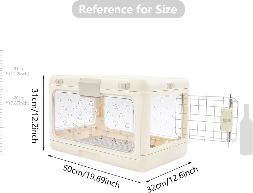 Collapsible Hard Cat Carrier Transparent Pet Crate for Cats & Small Dogs