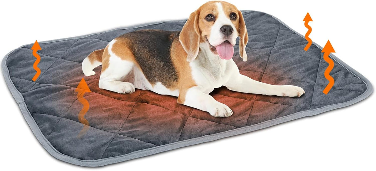 Nobleza Self Warming Pet Pad, Super Soft Plush Dog Crate Pad for Travel or Home, Washable Anti-Slip Kennel Mat for Large