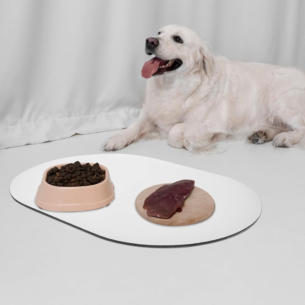 White Diatomite Pet Feeding Mat with Non Skid Protection for Floors
