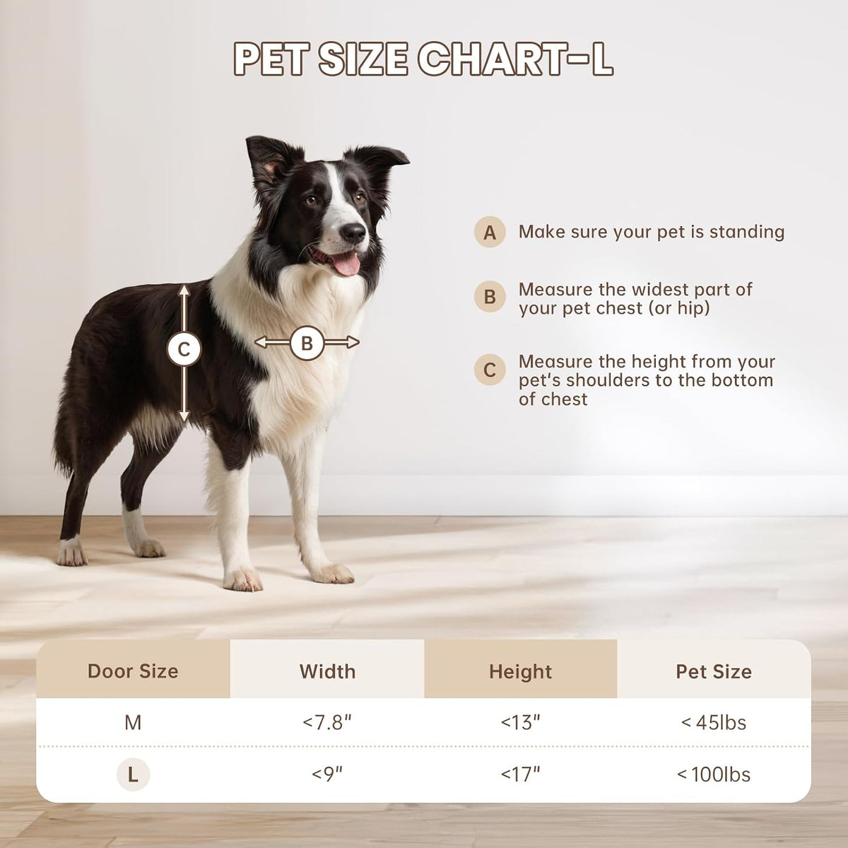 Plastic Dog Door, Large Doggy Door for Door