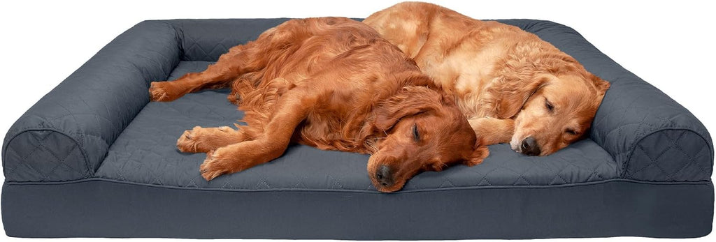 Furhaven Orthopedic Dog Bed for Large Dogs w/ Removable Bolsters & Washable Cover, For Dogs Up to 125 lbs - Quilted Sofa