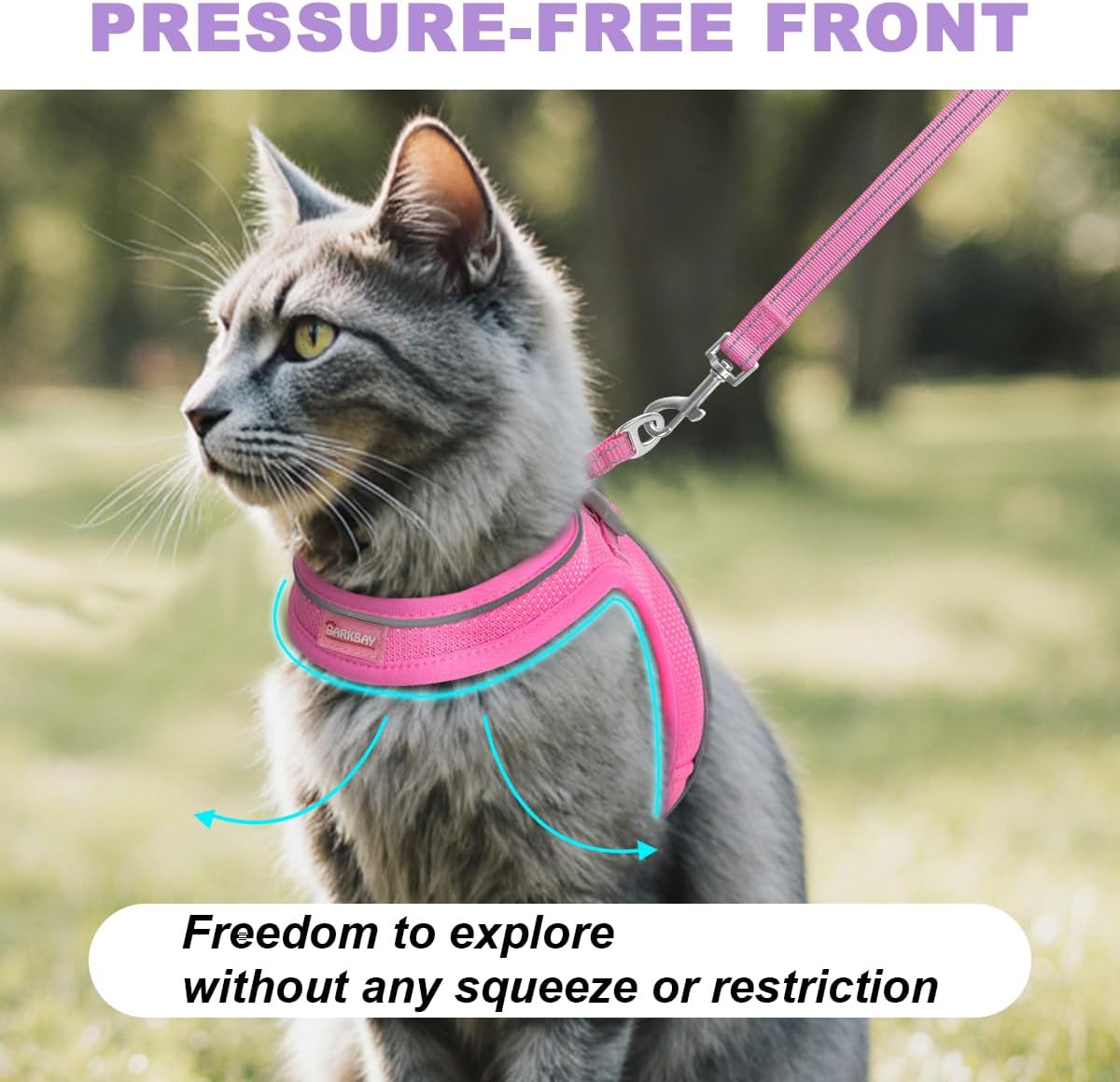 Cat Harness and Leash Set,Escape Proof Kitten Harness,Step in Adjustable Soft Lightweight,Easy Control,Reflective Strips