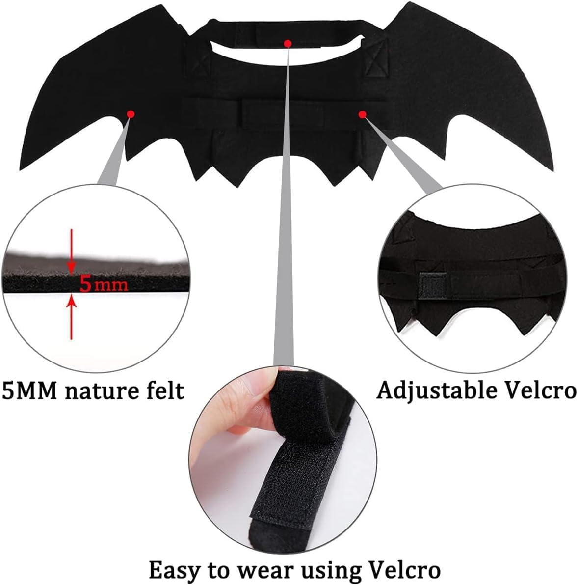 Pet Costumes Bat Wings for Puppy and Cat Halloween Dog Costumes Party Cosplay Decoration Black Apparel for Cat Small Dog