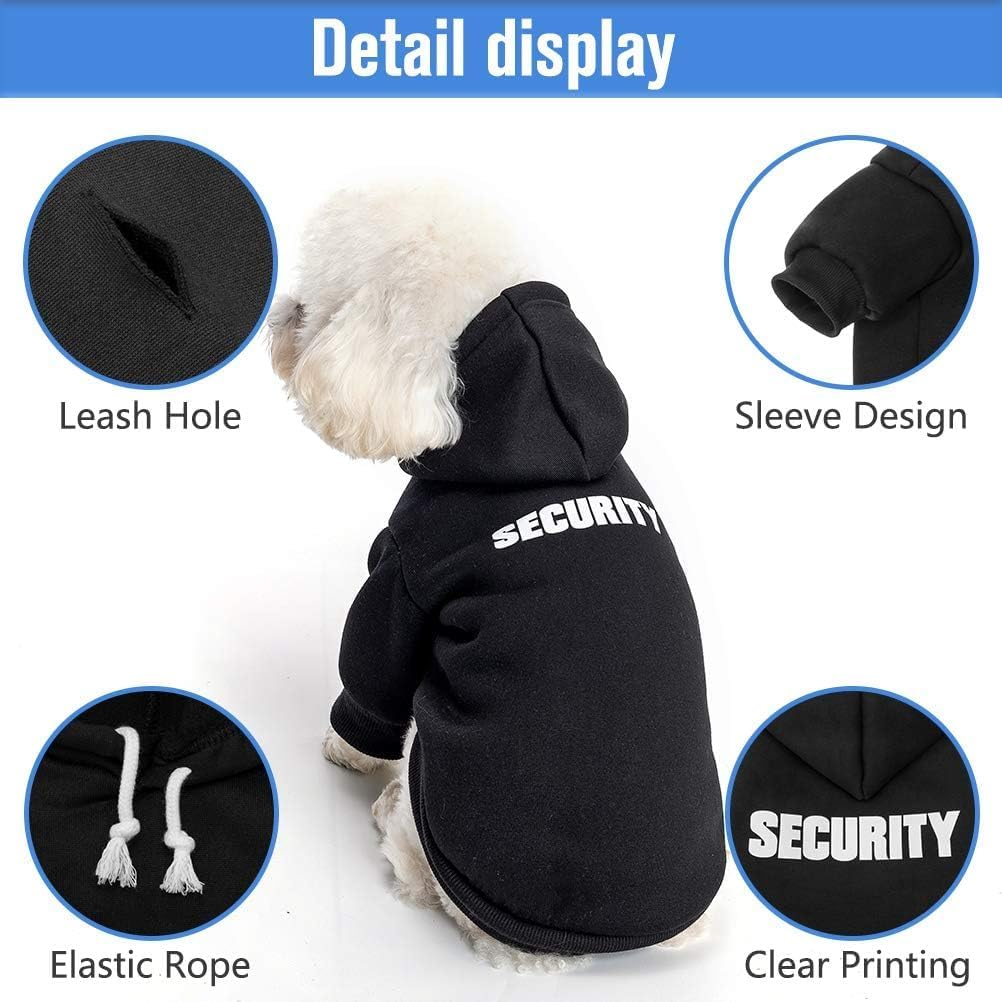 Security Dog Hoodie for Small Medium Large Dogs Boys Girls