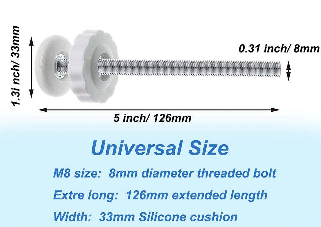 PAFOWO 4 Pack 8MM Baby Gates Replacement Parts, Threaded Spindle Rod Kits