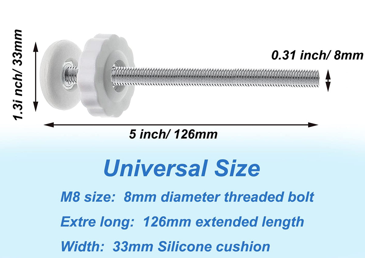 PAFOWO 4 Pack 8MM Baby Gates Replacement Parts, Threaded Spindle Rod Kits