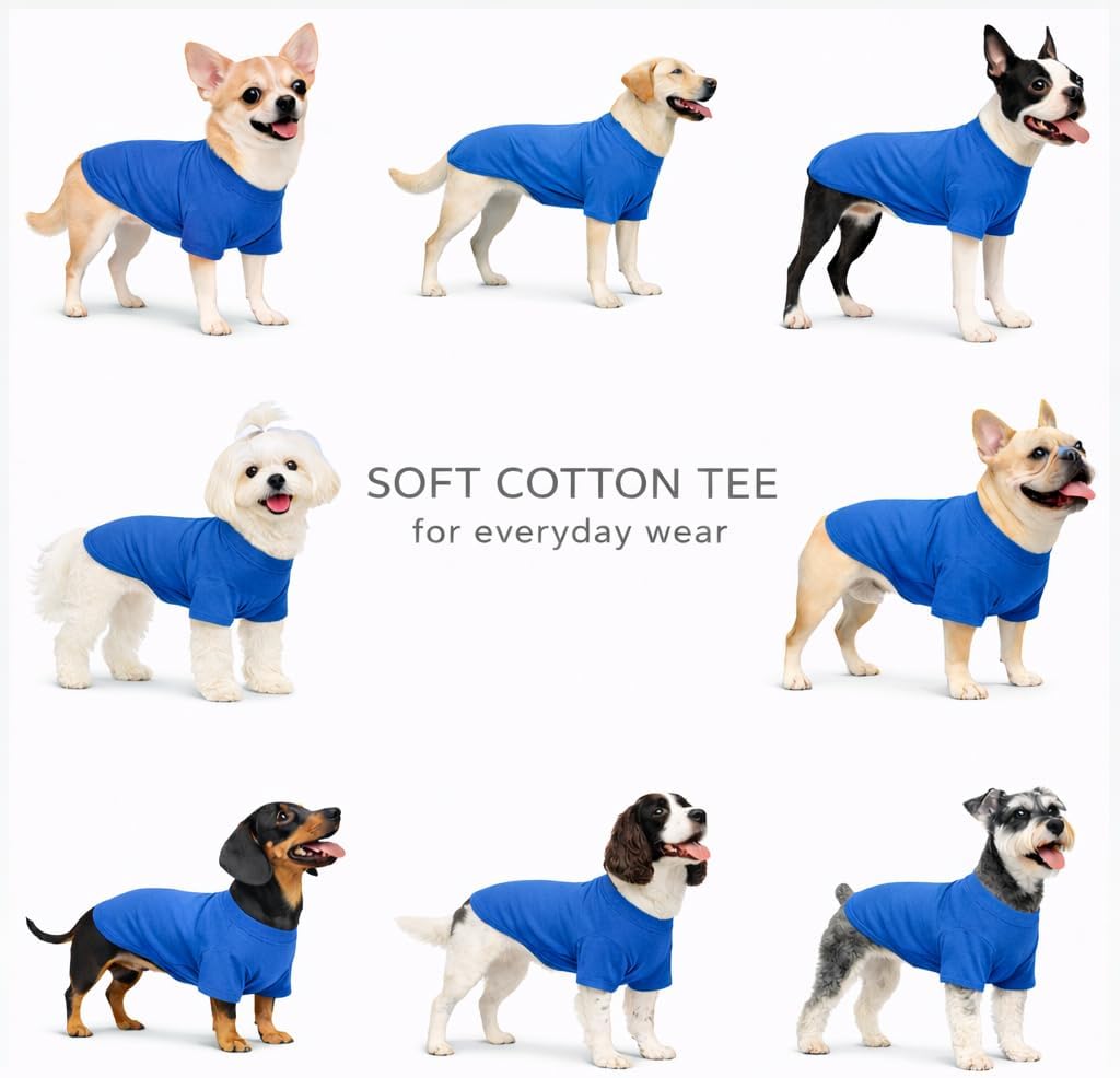 Lovelonglong Pet Clothing Dog Costumes Basic Blank T-Shirt Tee Shirts for Large Dogs Blue XXXXL