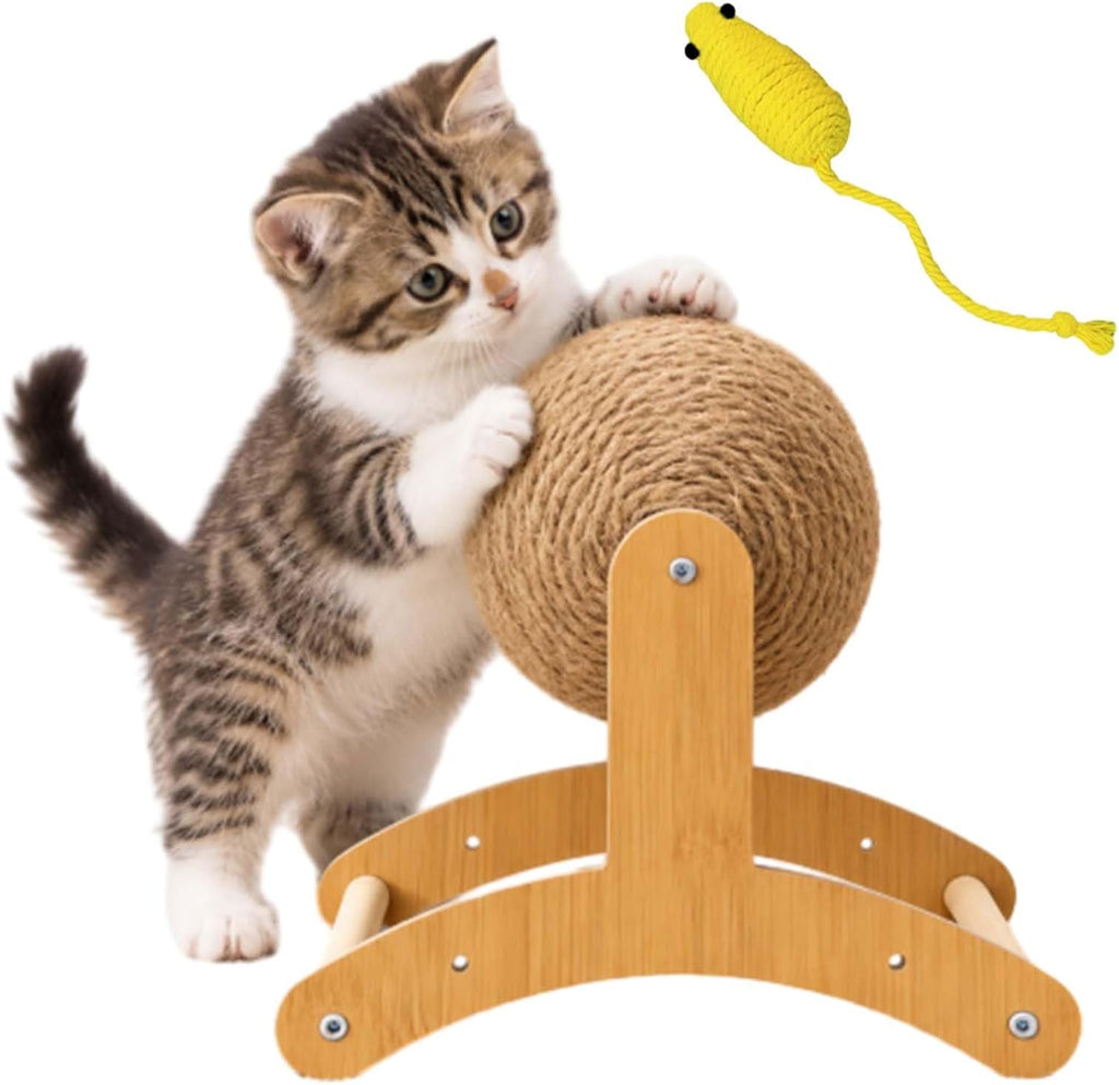 2027 Upgraded Cat Scratching Ball on Stand, Sisal Cat Scratcher Ball，A-M