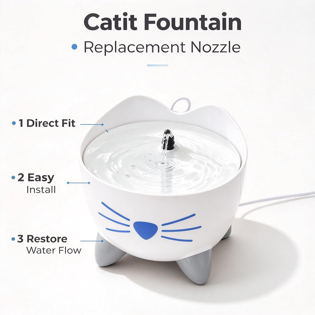 Water Fountain Nozzle Compatible with Catit Pixi Cat Water Fountain，White