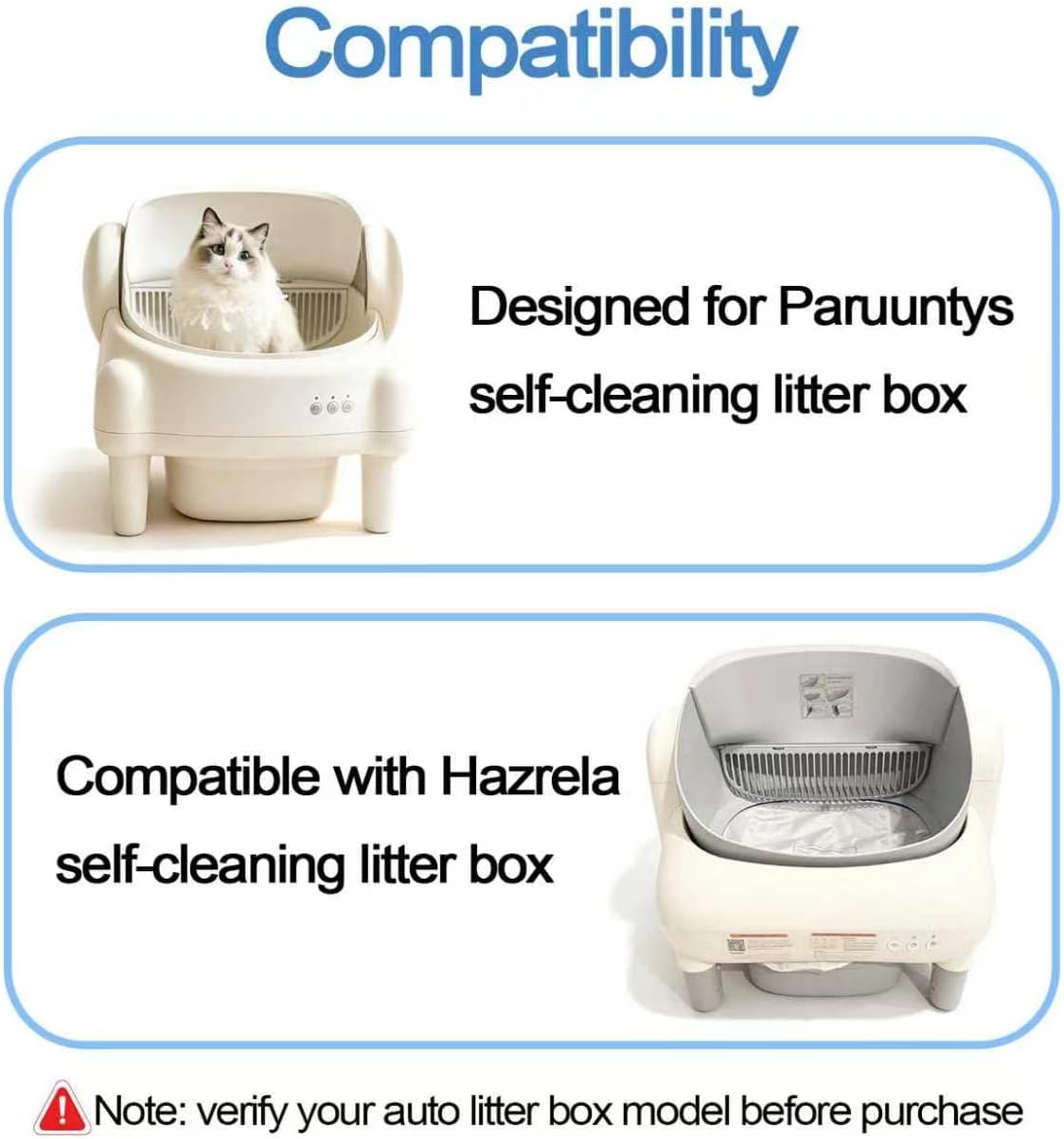 Waterproof Pads for PARUUNTYS/KITPLUS Open Top Self Cleaning Litter Box, Liner Replacement for Hazrela Automatic Litter 