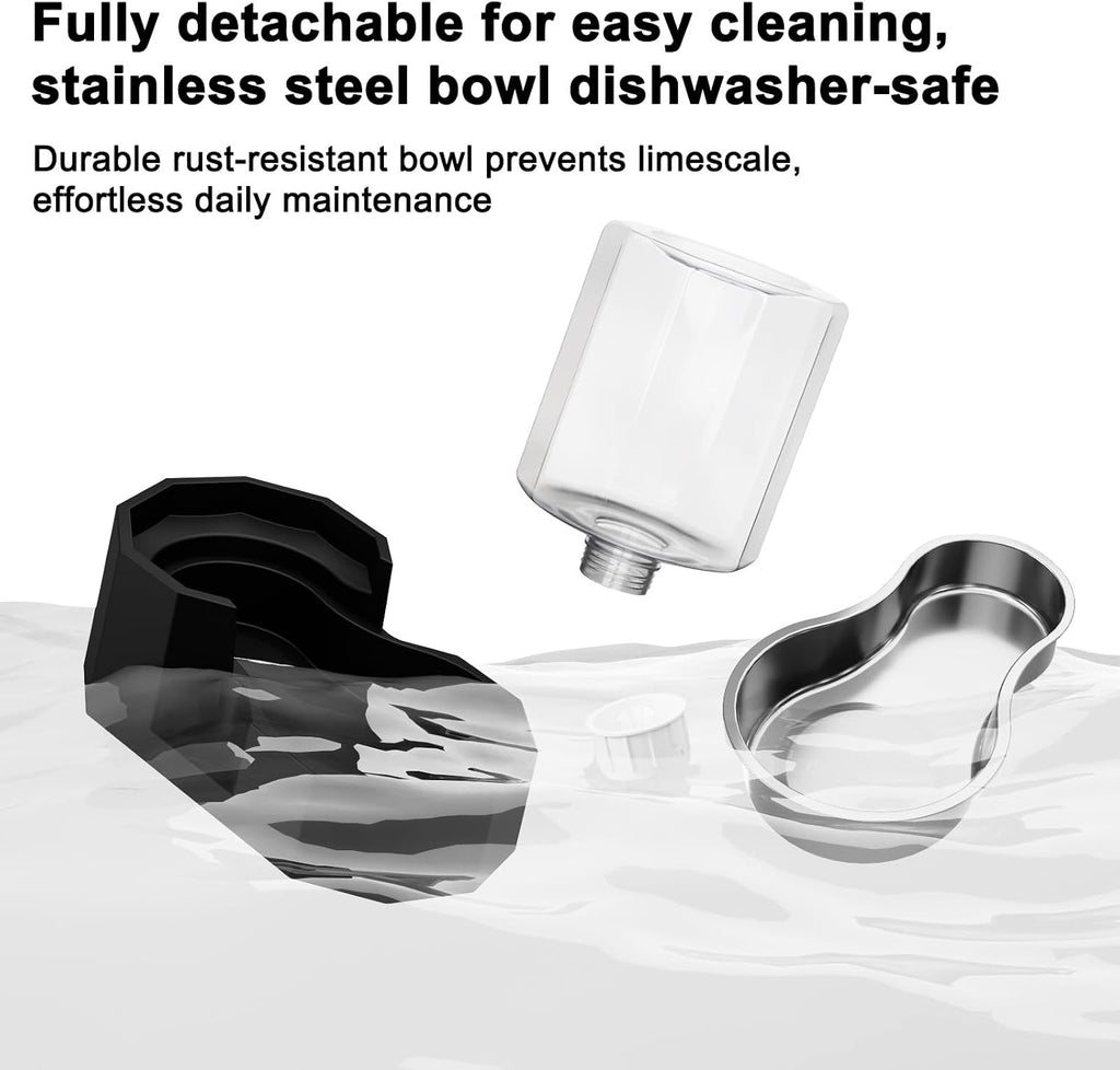 5L Cat Gravity Water Bowl Dispenser: Stainless Steel Bowl