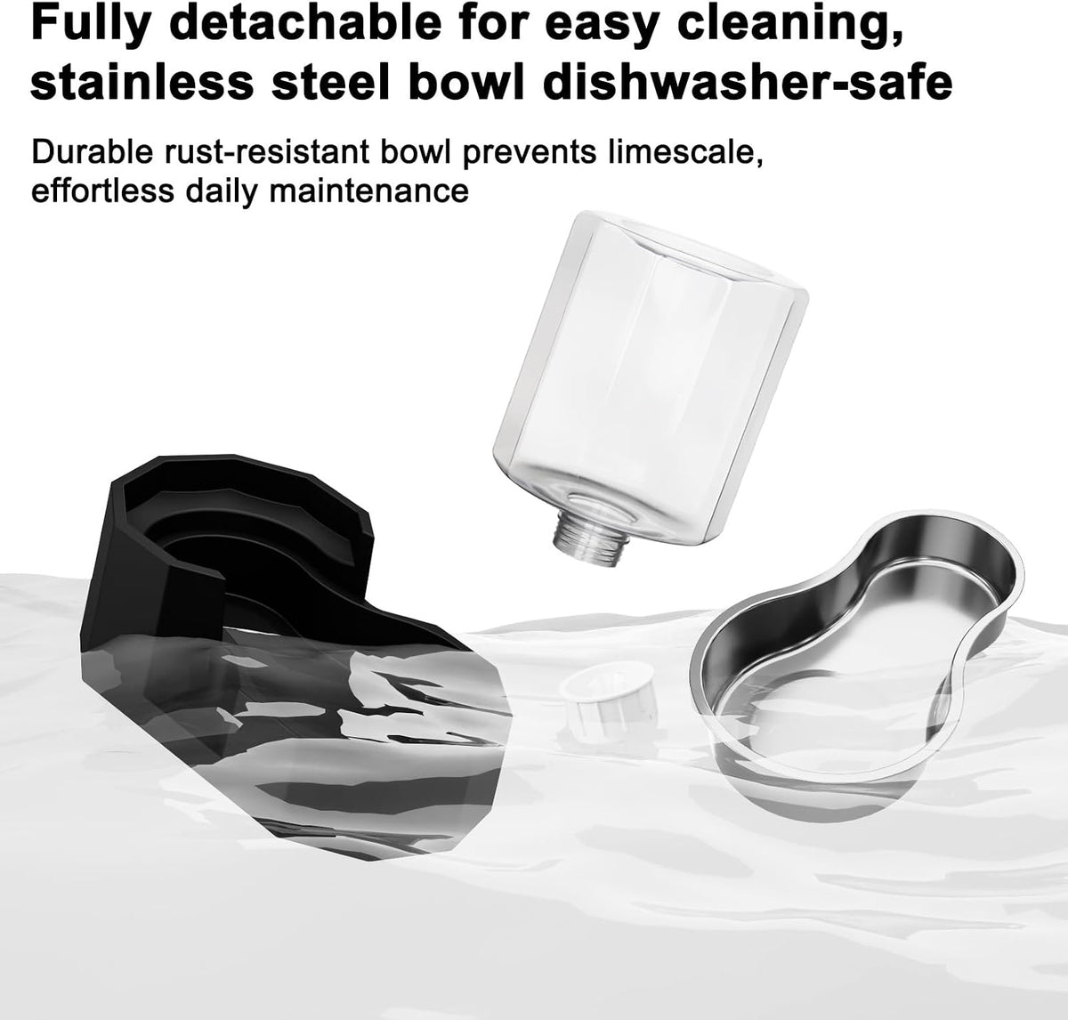 5L Cat Gravity Water Bowl Dispenser: Stainless Steel Bowl