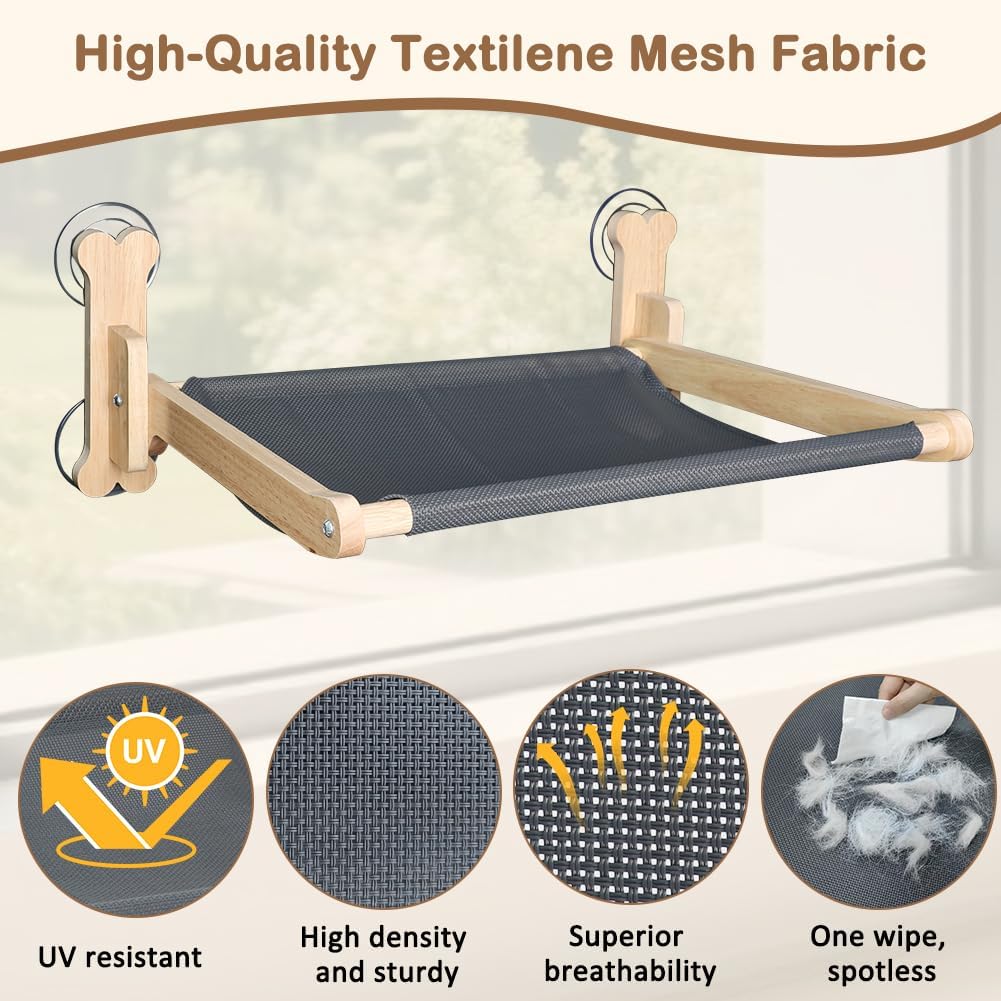 SZEE Cat Window Perch, Warmth Window Cat Bed with Soft Flannel Plush Mat