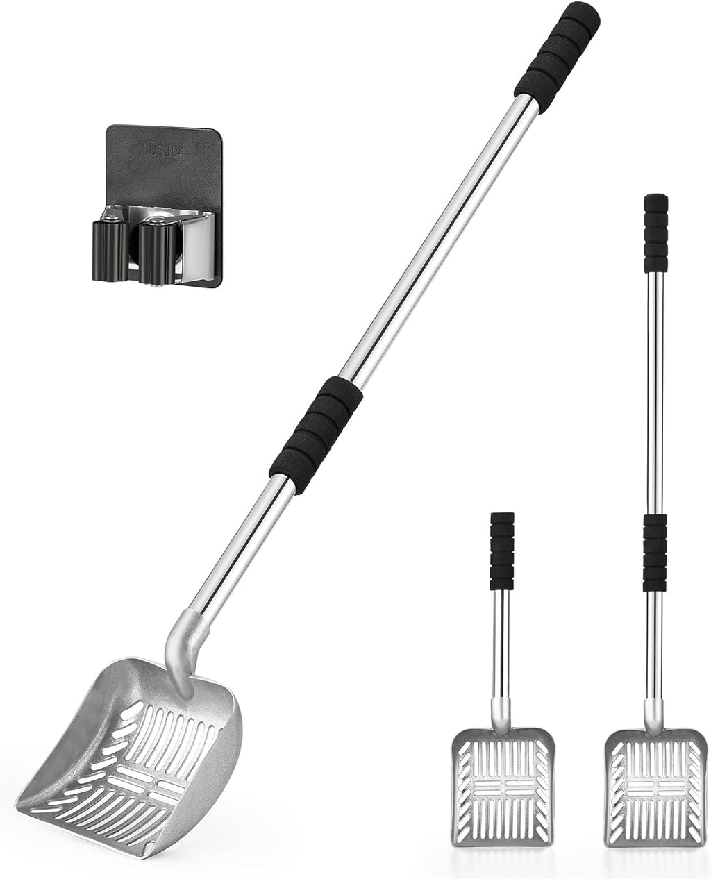 Metal Cat Litter Scoop, Detachable Long Handle Litter Scooper
