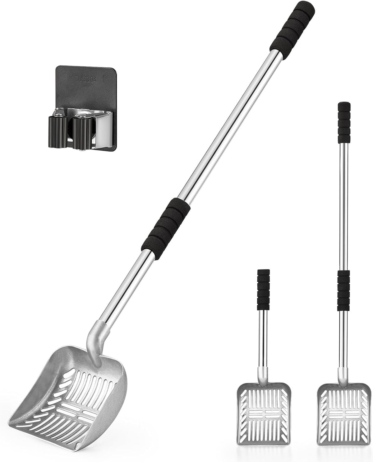 Metal Cat Litter Scoop, Detachable Long Handle Litter Scooper