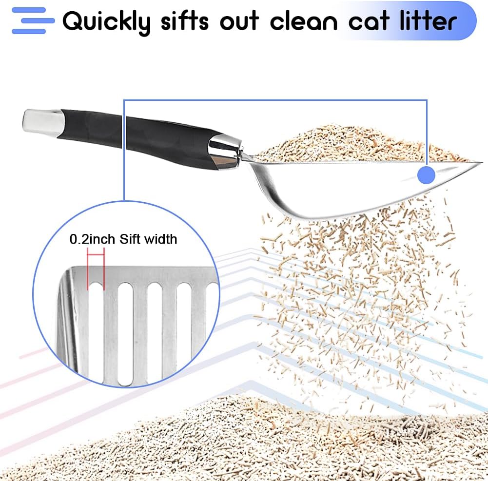 Stainless Steel Cat Litter Scoop,Metal Cat Litter Scoop,Kitty Metal Scooper,Sturdy Mesh Scooper
