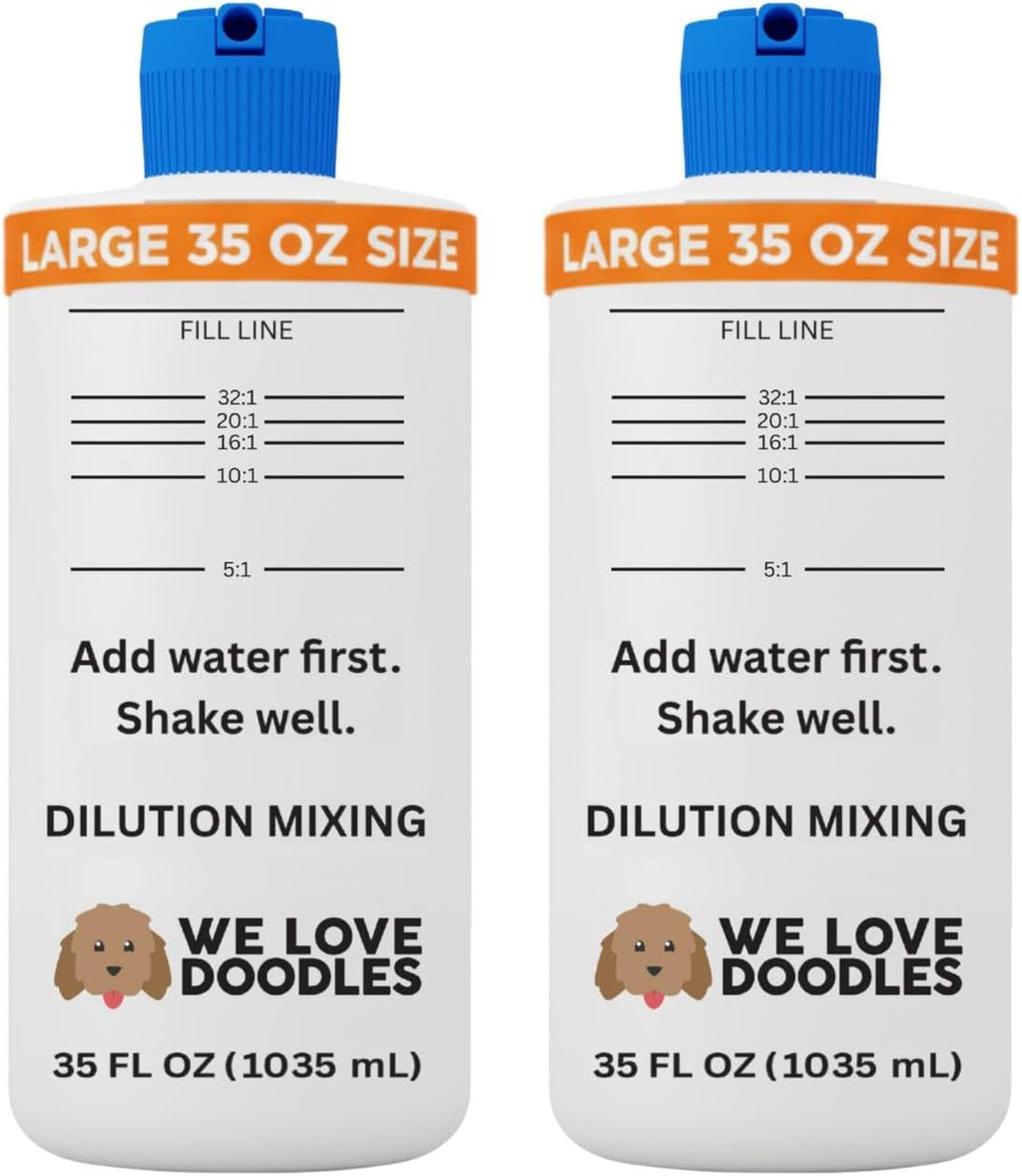 Dilution Bottle for Dog Shampoo, Conditioner & Solutions, 35 oz, 2 Pack