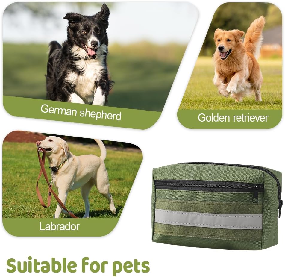 2PCS Dog Harness Backpack Pouches, Waterproof Hook-and-Loop Dog Saddle Bag with Reflective Strip for Training Camping Hi