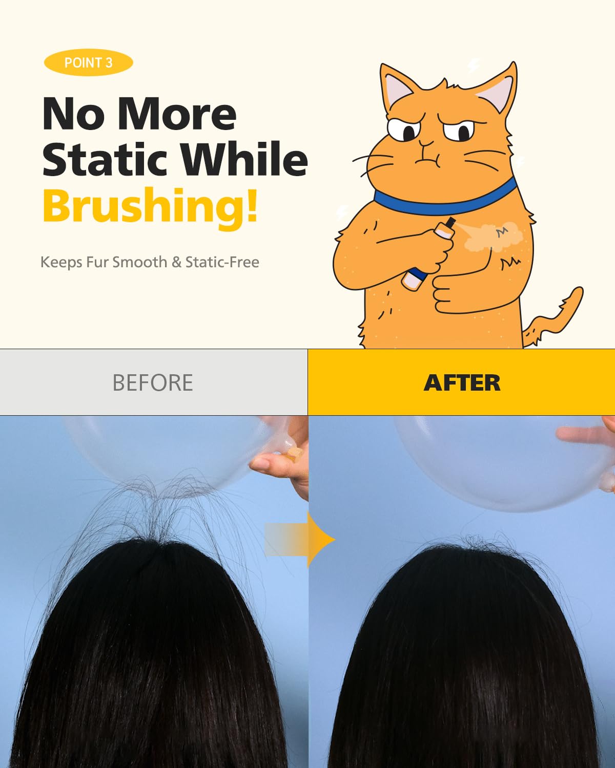 Unscented Cat Moisture Mist, Leave-In Conditioner Spray