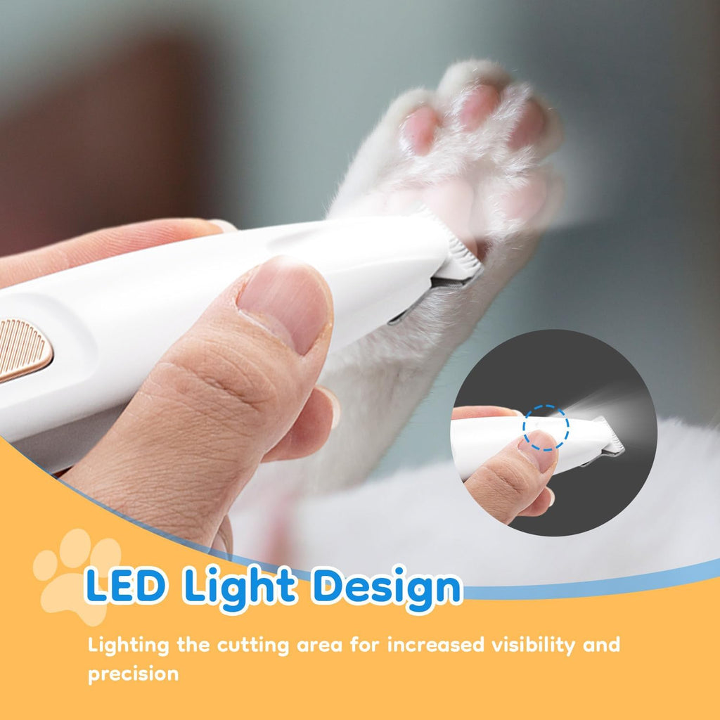 Mcbazel Pet Micro Precision Trimmer, Multifunctional Pet Hair Trimmer Waterproof Rechargeable Shaver with LED Light for 