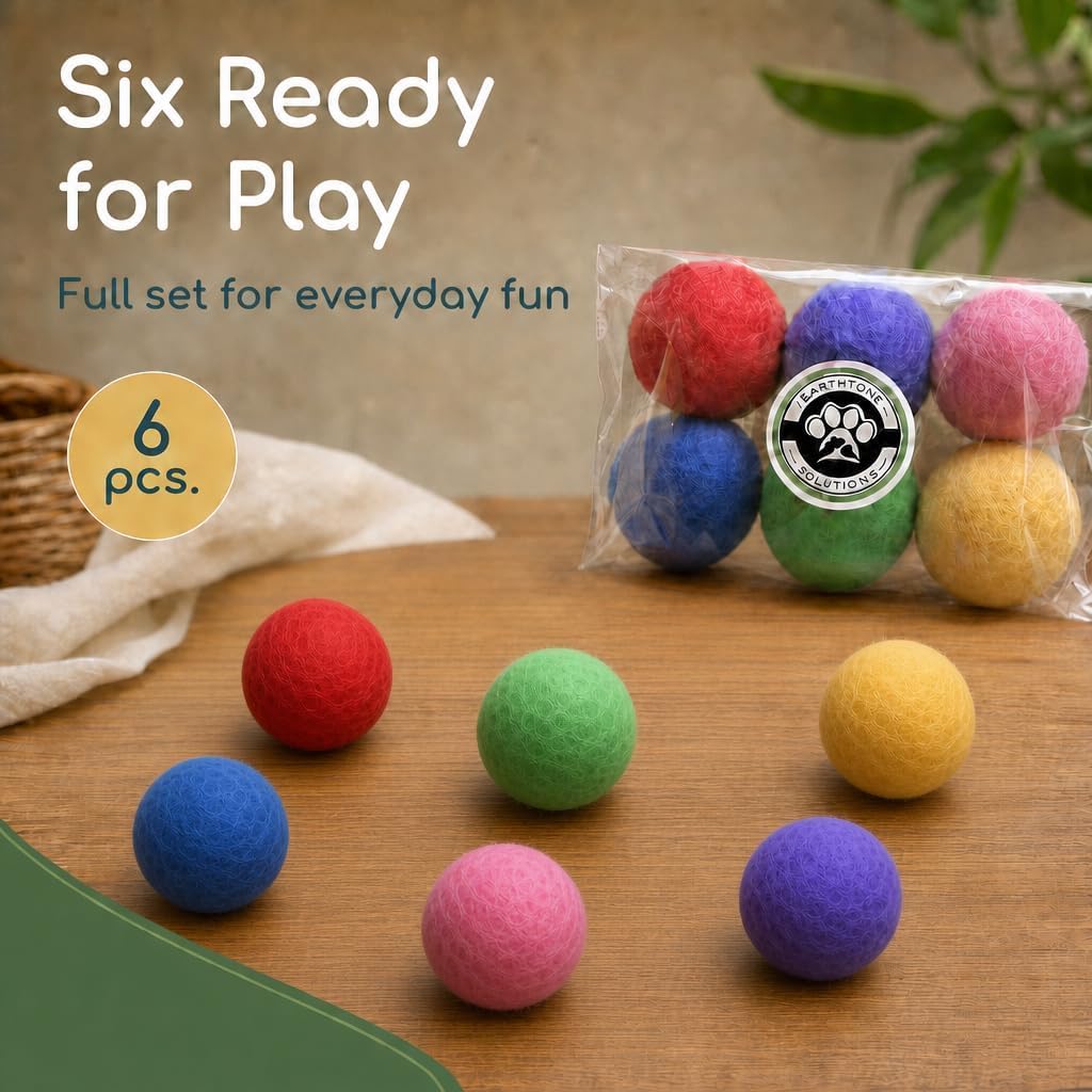 Wool Cat Balls, 6 PCS