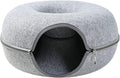 Felt Tunnel, Round Scratcher Cloth Toy, Tunnel for Cats, Thicken Bed 2in1 Tube House Rabbits Kitten Playing Hiding Detac