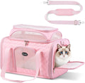 Airline Approved Cat Carrier with Expandable Top, 17x11x9.5 in, Pink