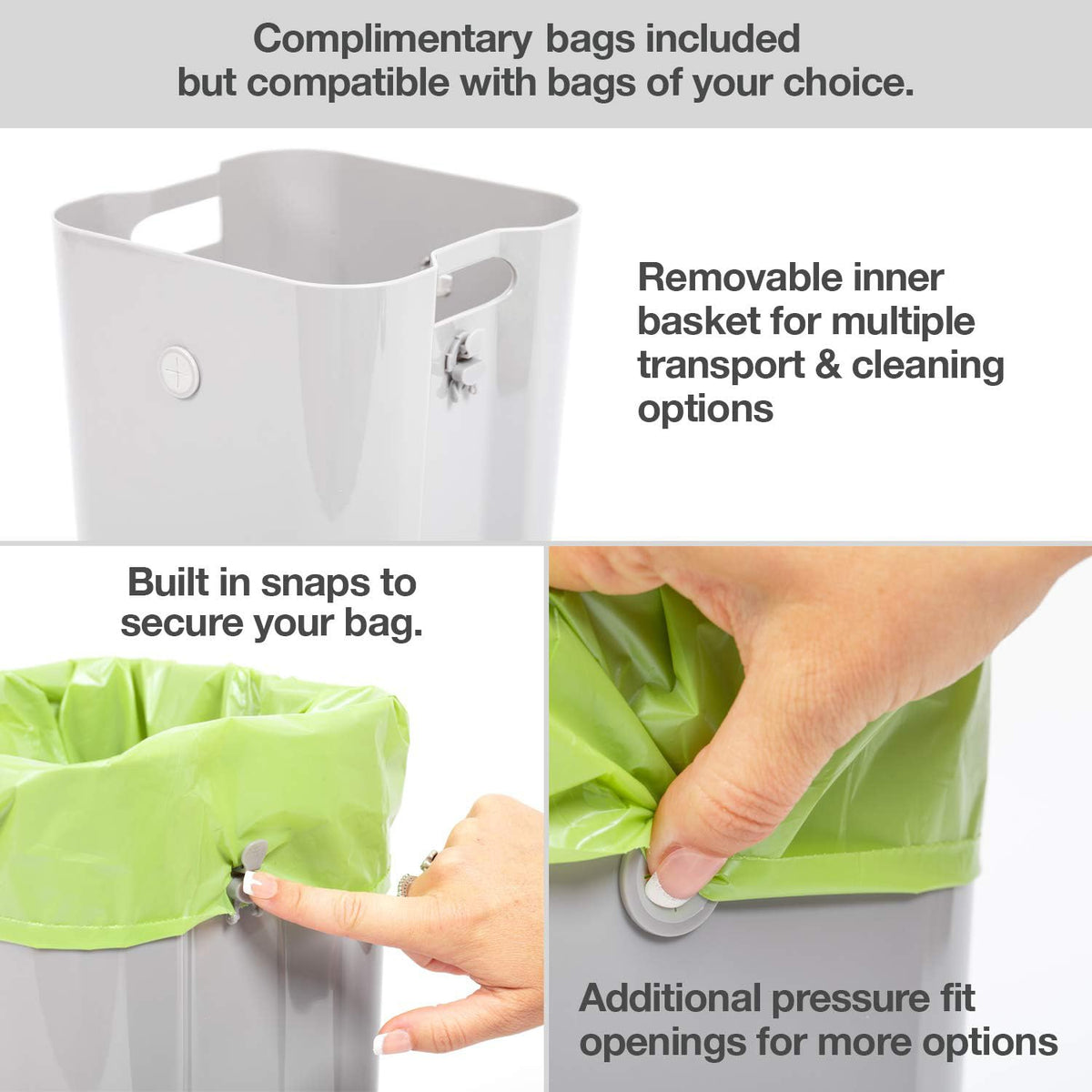PetFusion Portable Cat Litter Disposal; Innovative Dog Poop Trash Can with Locking Handle, included Deodorizer; Built-in