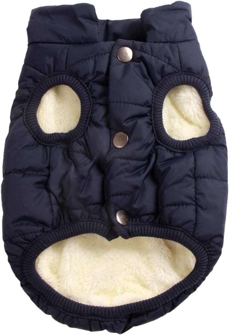 Fleece Lined Dog Jacket for Small Dogs,Winter Dog Coat,Green S